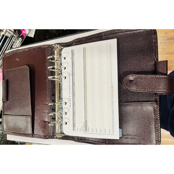 Vtg Franklin Covey Brown Full Grain Leather Planner 6 Ring Binder Rare - Picture 8 of 12
